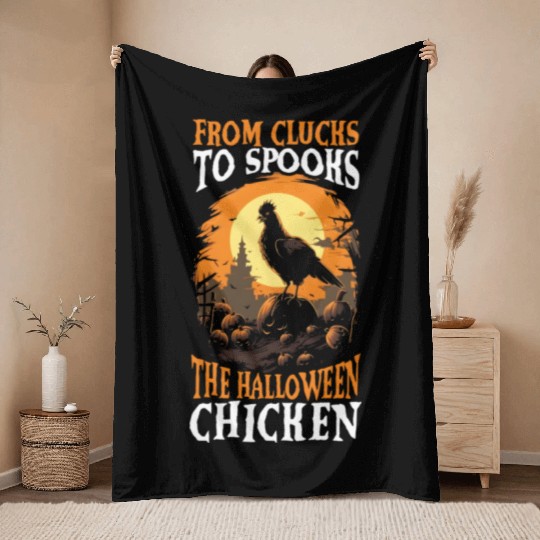 Chicken Halloween Trick Or Treat Chicken Farmer Ro Throw Blankets