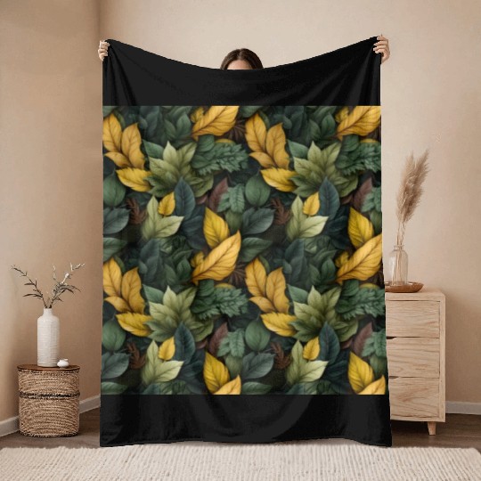 Fall Leaves Pattern Throw Blankets