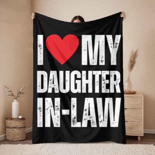 I Love My Daughter in Law Throw Blankets