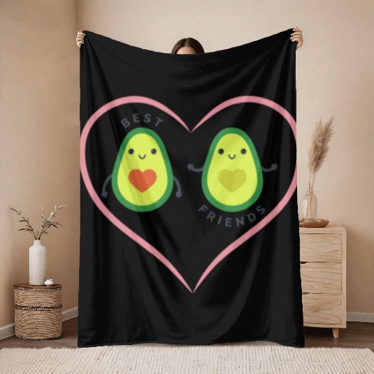Avocado best friends Throw Blankets