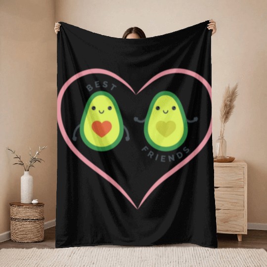 Avocado best friends Throw Blankets