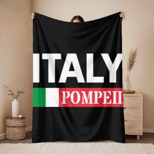Italy Flag Pompeii Conservation Volcanic Eruption Throw Blankets