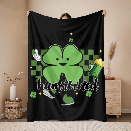 Let s Get Shamrocked St Patricks Day Throw Blankets