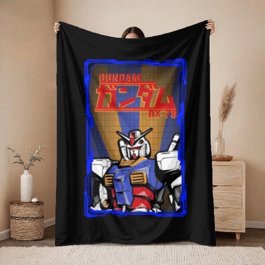 Gundam RX 78 Throw Blankets