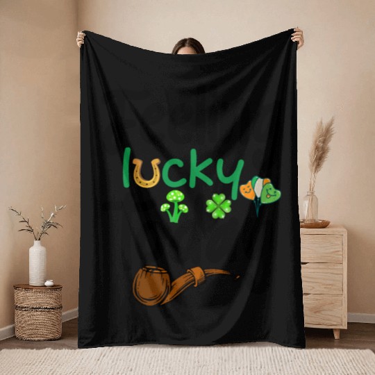 Feeling Lucky today Throw Blankets
