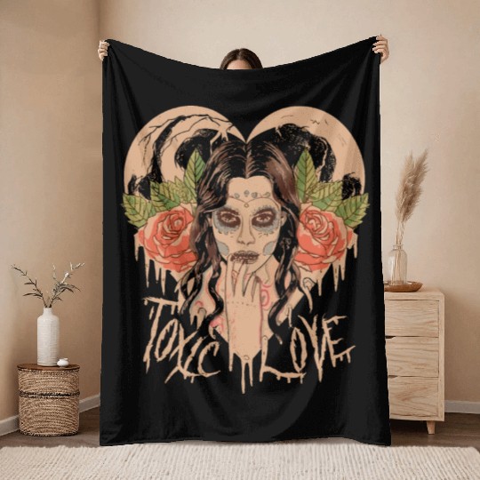 Toxic Love Valentine Couple Gift Throw Blankets