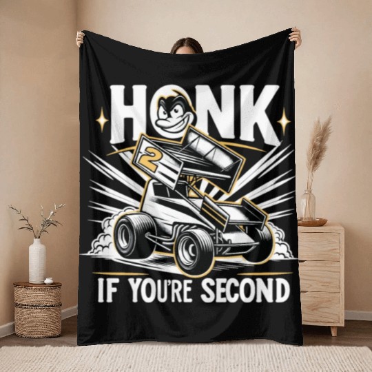 Sprint Car Mom Dirt Track Racing Racing Race Day Throw Blankets