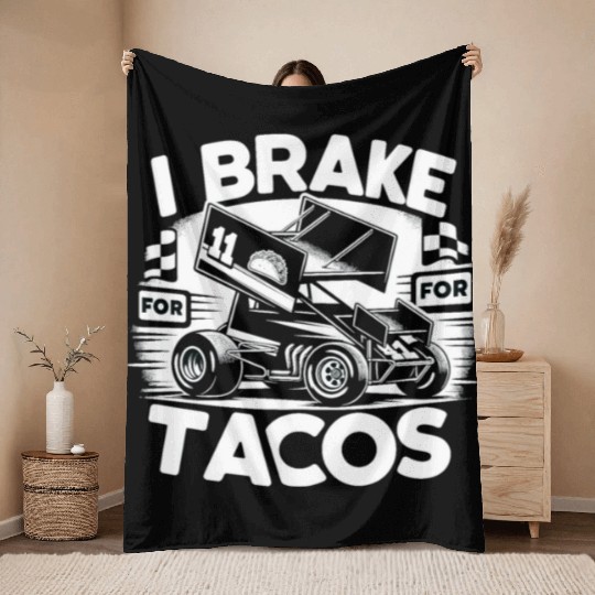 Sprint Car Mom Dirt Track Racing Racing Race Day Throw Blankets