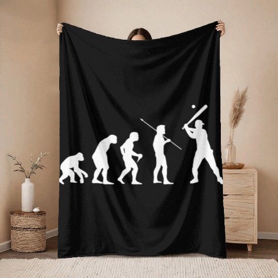 Evolution Baseball on Sticker Throw Blankets