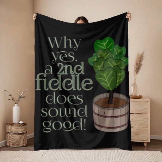 2nd fiddle... leaf fig Throw Blankets