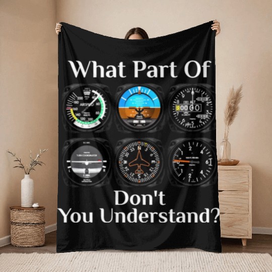 Funny Pilot Art Men Women Aviation Airline Pilot I Throw Blankets