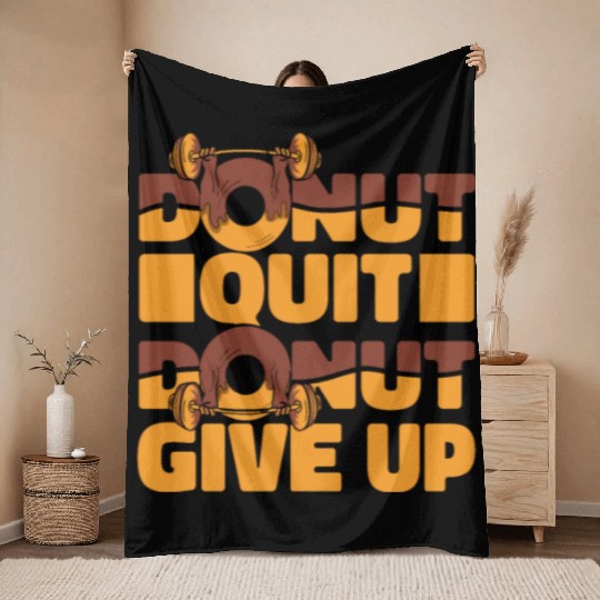 Fitness Donut Funny Donut Gym Throw Blankets