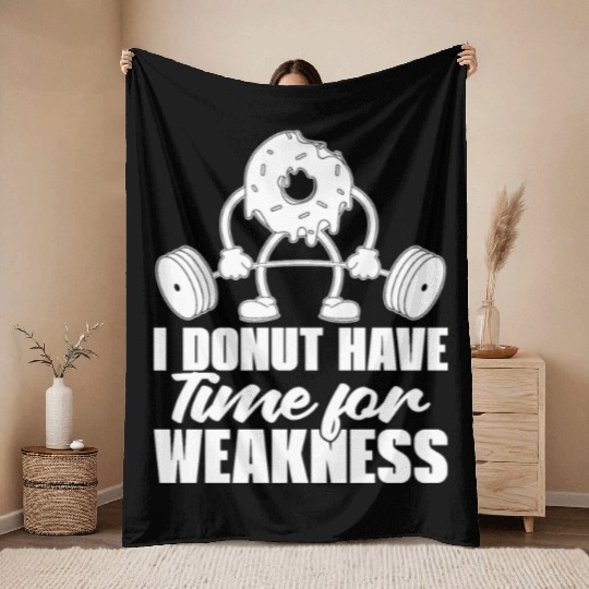Fitness Donut Funny Donut Gym Throw Blankets