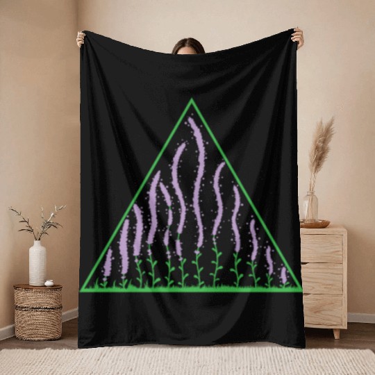 Lavender in a Triangle Plant Garden Fragrance Throw Blankets