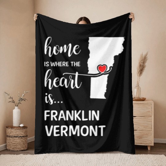 Franklin County Vermont Is Where My Heart Is Gift Throw Blankets