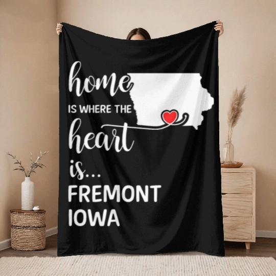 Fremont County Iowa Is Where My Heart Is Gift Throw Blankets
