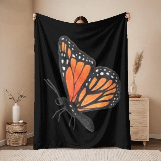 Monarch butterfly 1 Throw Blankets