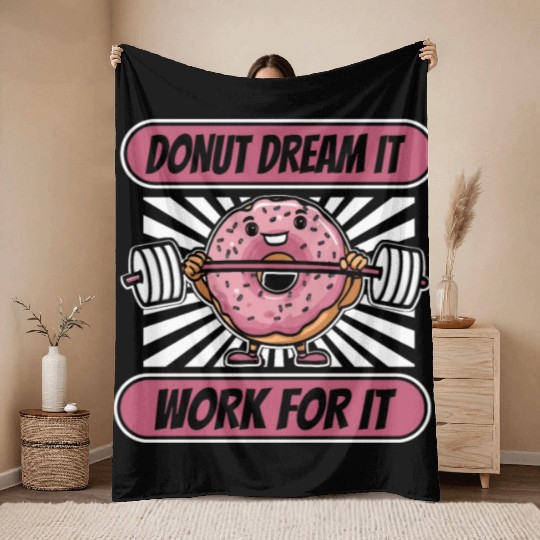 Fitness Donut Donut Gym Throw Blankets