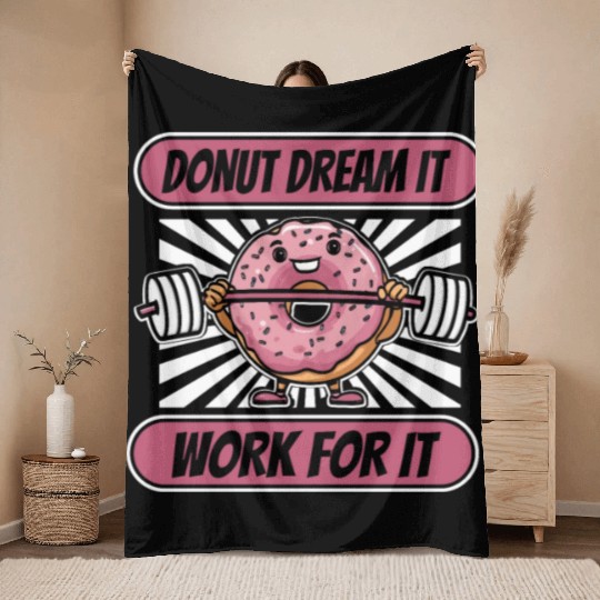 Fitness Donut Donut Gym Throw Blankets