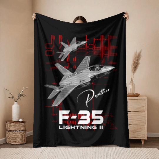 Lockheed Martin F-35 Lightning II Throw Blankets