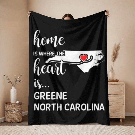 Greene County North Carolina Is Where My Heart Is Throw Blankets