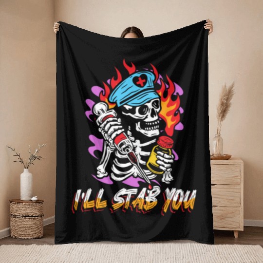 Nurse injection | medical emergency Throw Blankets