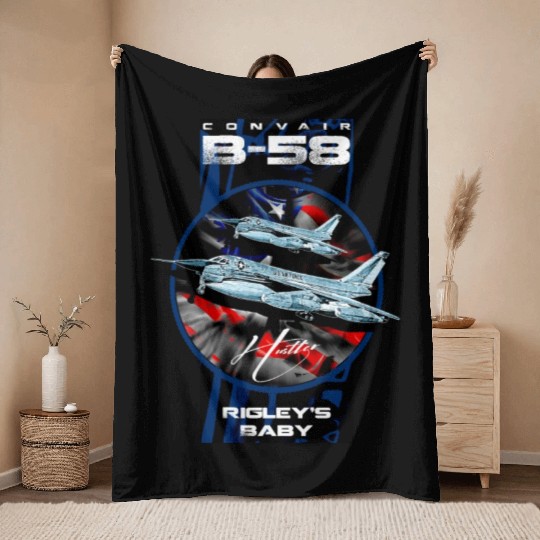 Convair B-58 Hustler Mach2 Bomber Throw Blankets