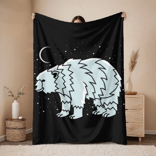 Tribal Polar Bear Indigenous Gift Throw Blankets