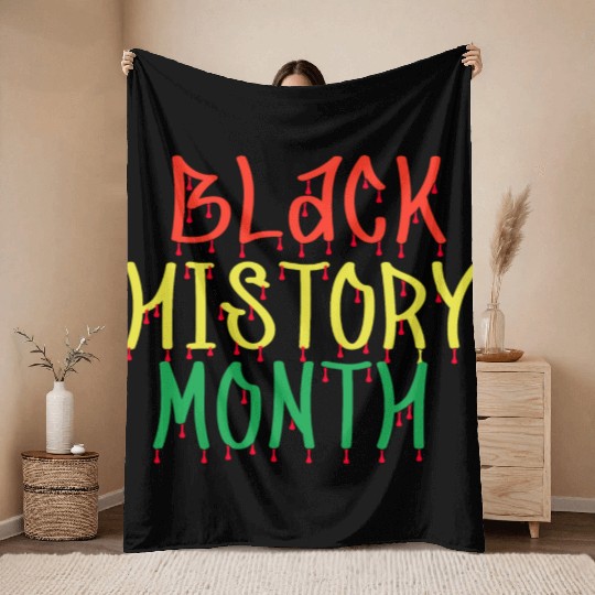Black History Month Throw Blankets Women I Am Black History