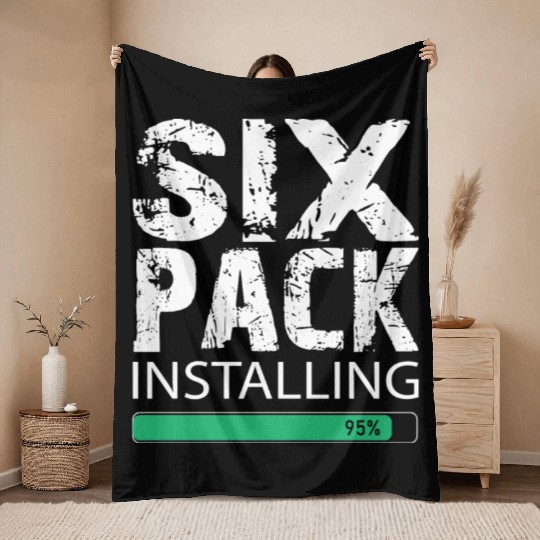 Six Pack Installing Throw Blankets Gym Workout Body Fit
