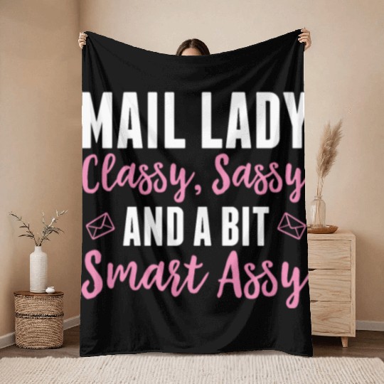 Mail Lady Funny Postal Worker Women Throw Blankets