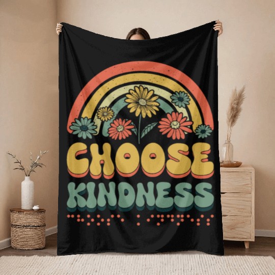 Choose Kindness Braille Alphabet Braille Language Throw Blankets