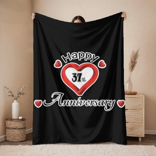 anniversary 37th Throw Blankets