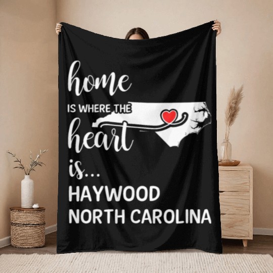 Haywood County North Carolina Is Where My Heart Is Throw Blankets