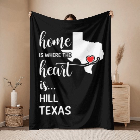 Hill County Texas Is Where My Heart Is Gift Throw Blankets