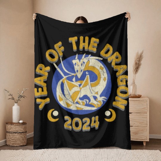 2024: Year of the Dragon Throw Blankets