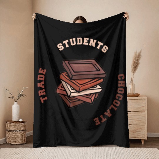 Will Trade Students For Chocolate funny teacher Throw Blankets