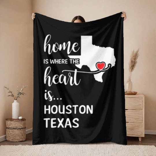 Houston County Texas Is Where My Heart Is Gift Throw Blankets