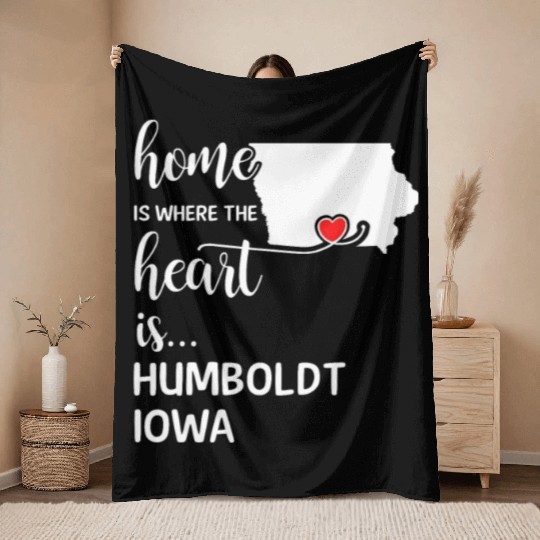 Humboldt County Iowa Is Where My Heart Is Gift Throw Blankets