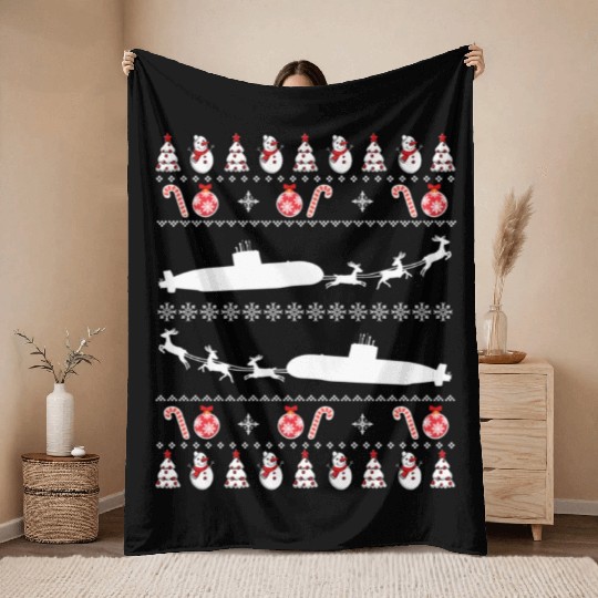 Submarine Service Submariner Ugly Throw Blankets