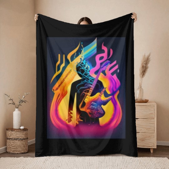 Dance Through Spectrum Immerse in Color and sound Throw Blankets