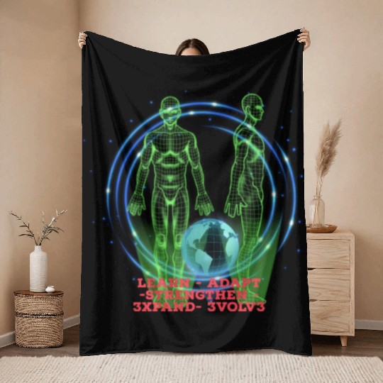 5 Steps to Growth (Evolution) Red Throw Blankets