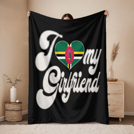 DominicaI Love My Dominica Girlfriend Throw Blankets