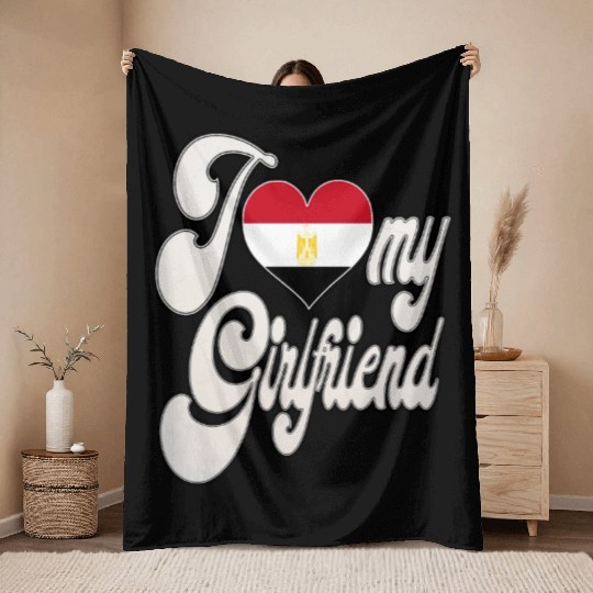 EgyptI Love My Egyptian Girlfriend Throw Blankets