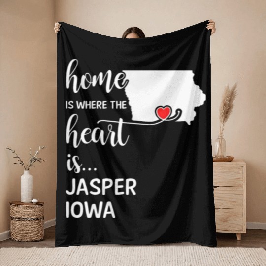 Jasper County Iowa Is Where My Heart Is Gift Throw Blankets