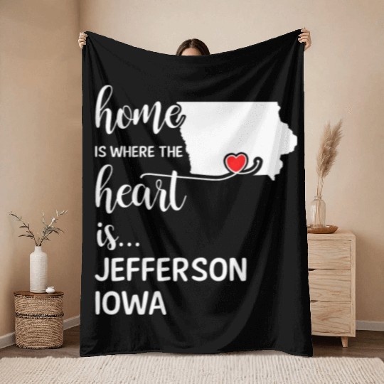 Jefferson County Iowa Is Where My Heart Is Gift Throw Blankets