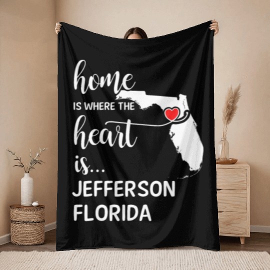 Jefferson County Florida Is Where My Heart Is Cool Throw Blankets