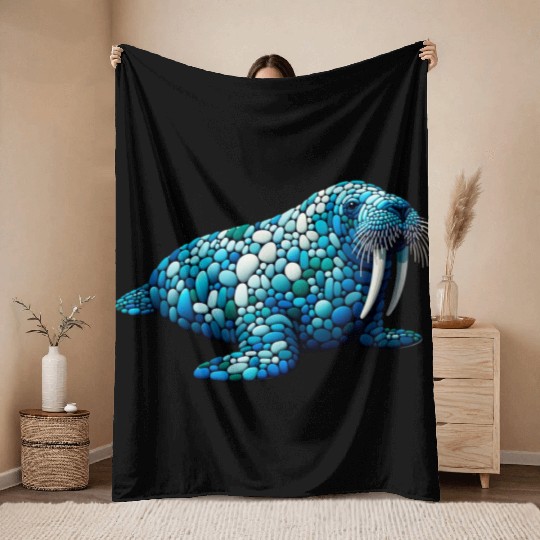 Serene Seas Walrus Throw Blankets