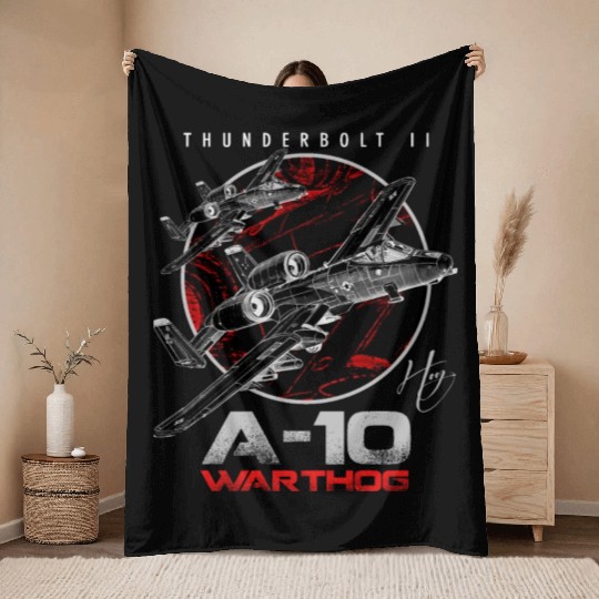 A-10 Thunderbolt II Warthog subsonic Aircraft Throw Blankets