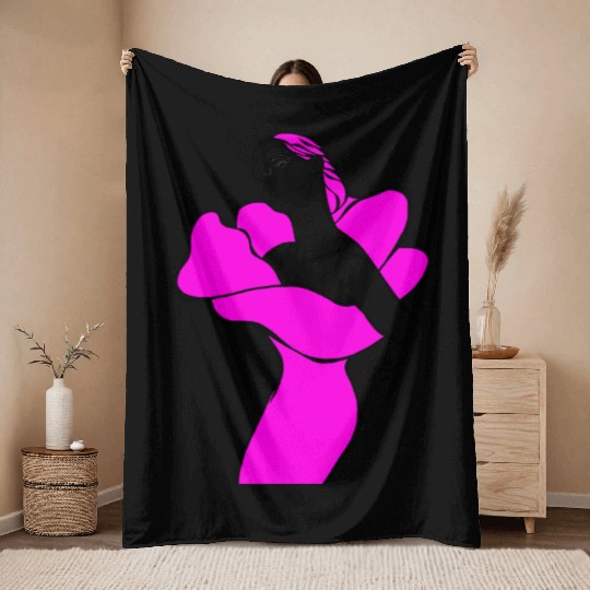 Flower Girl Pink Throw Blankets